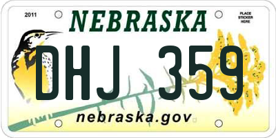 NE license plate DHJ359