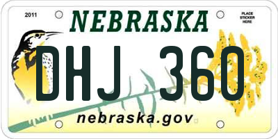 NE license plate DHJ360