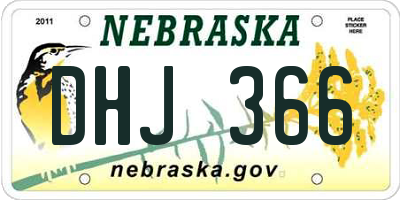 NE license plate DHJ366