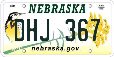 NE license plate DHJ367