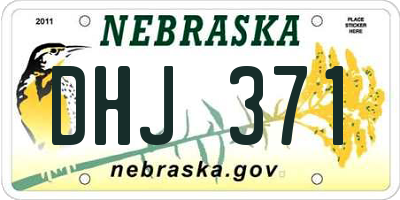 NE license plate DHJ371