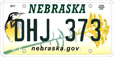NE license plate DHJ373