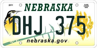 NE license plate DHJ375