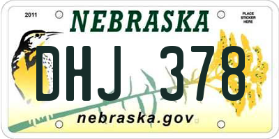 NE license plate DHJ378