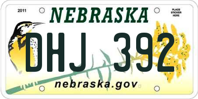 NE license plate DHJ392