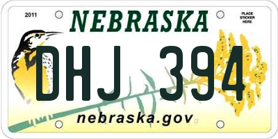 NE license plate DHJ394