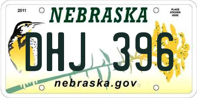 NE license plate DHJ396