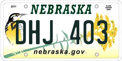 NE license plate DHJ403