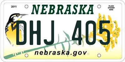NE license plate DHJ405