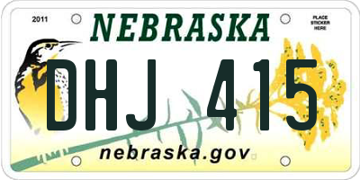 NE license plate DHJ415