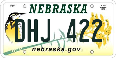 NE license plate DHJ422