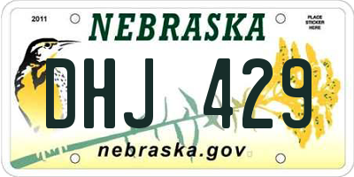 NE license plate DHJ429