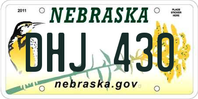 NE license plate DHJ430