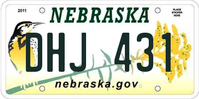 NE license plate DHJ431