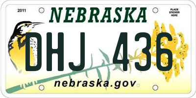 NE license plate DHJ436