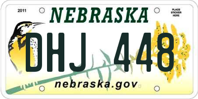 NE license plate DHJ448