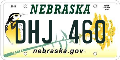 NE license plate DHJ460