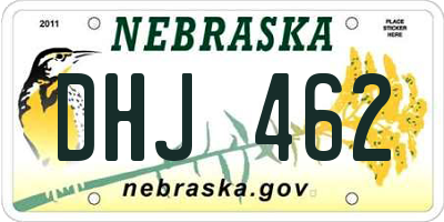NE license plate DHJ462
