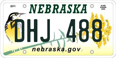 NE license plate DHJ488