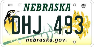 NE license plate DHJ493