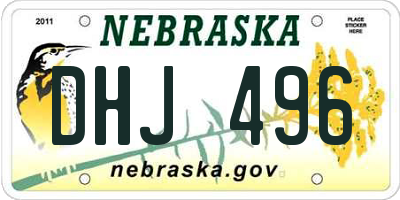 NE license plate DHJ496