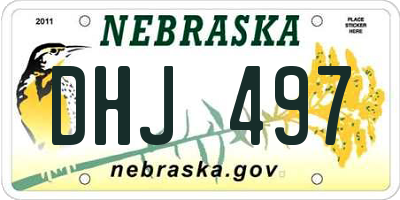 NE license plate DHJ497