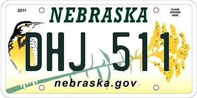 NE license plate DHJ511