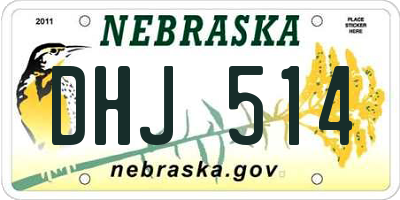 NE license plate DHJ514