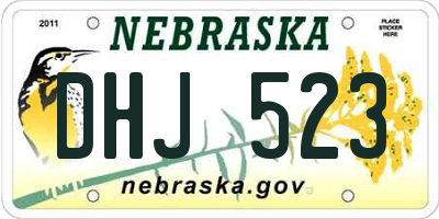 NE license plate DHJ523