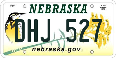 NE license plate DHJ527