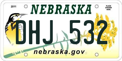NE license plate DHJ532