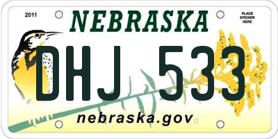 NE license plate DHJ533
