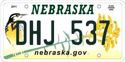 NE license plate DHJ537
