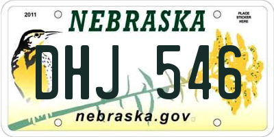 NE license plate DHJ546