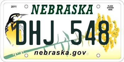 NE license plate DHJ548