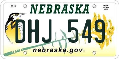 NE license plate DHJ549