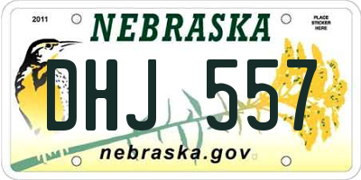 NE license plate DHJ557
