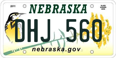 NE license plate DHJ560