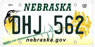 NE license plate DHJ562