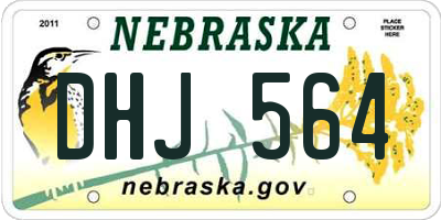NE license plate DHJ564