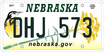 NE license plate DHJ573