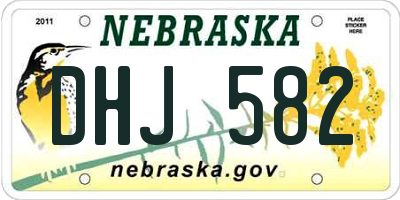 NE license plate DHJ582
