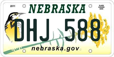NE license plate DHJ588