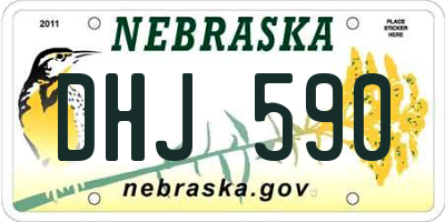 NE license plate DHJ590