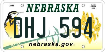 NE license plate DHJ594