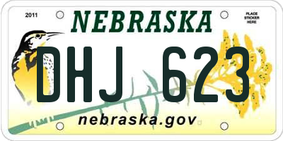 NE license plate DHJ623
