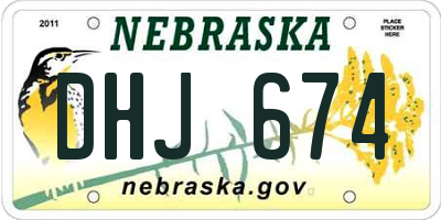 NE license plate DHJ674