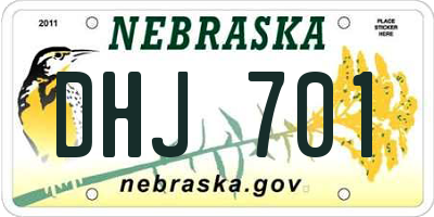 NE license plate DHJ701