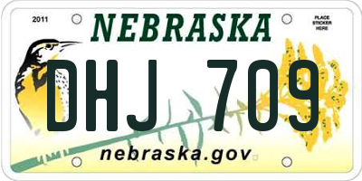 NE license plate DHJ709