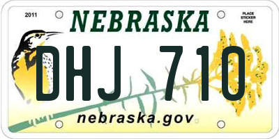 NE license plate DHJ710